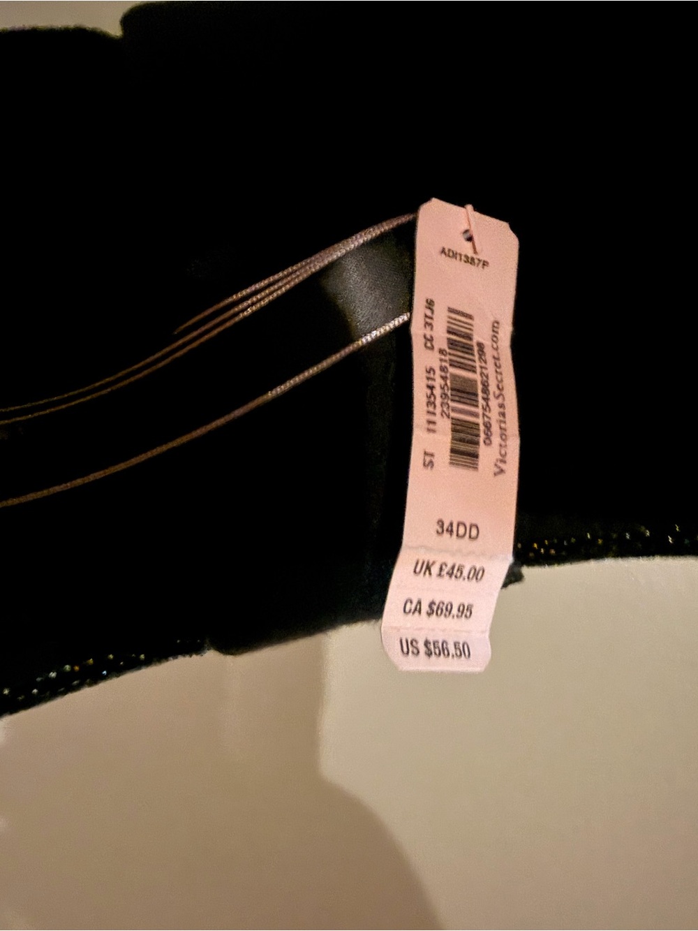 NWT Victoria’s Secret Body by Victoria Lined Demi Bra 34DD Black Shimmer - Picture 2 of 4